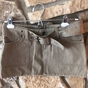 Miniskirt with belt- khaki / cargo material - size 1.